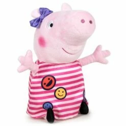 Peppa Gris Plysjbams 45 Cm - Peppa Med Stripete Kjole