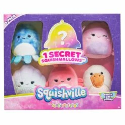 Squishville S5 Plysjbamse 4-pakning 5cm - Beach Day Squad